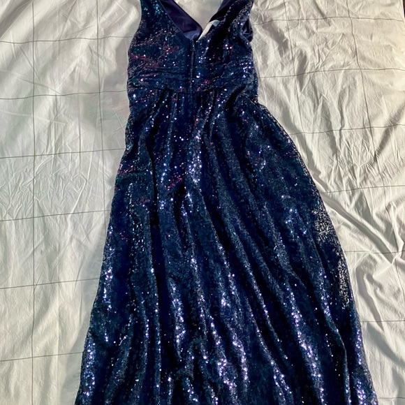 DB Studio Celebrate Navy Blue Sequin Maxi Dress 2 - Picture 3 of 3